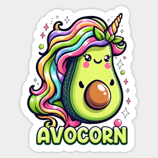 Avocorn Cute Avocado Unicorn Funny Hybrid Drawing Sticker